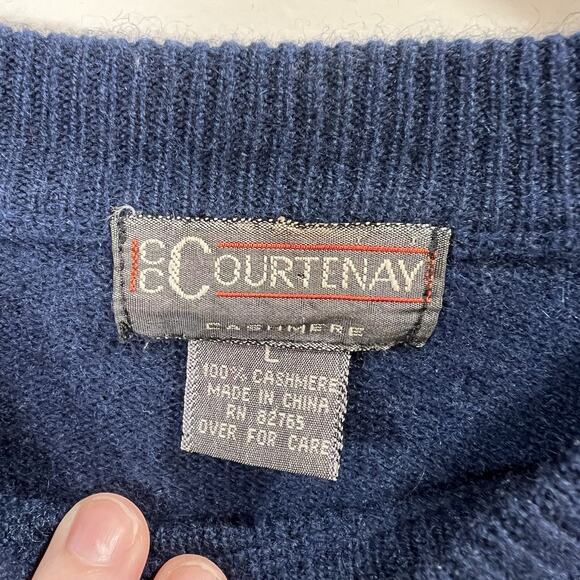 Mens Cashmere Sweater Sz L Navy Timeless Minimalism Understated Luxury Old Money - Picture 3 of 7